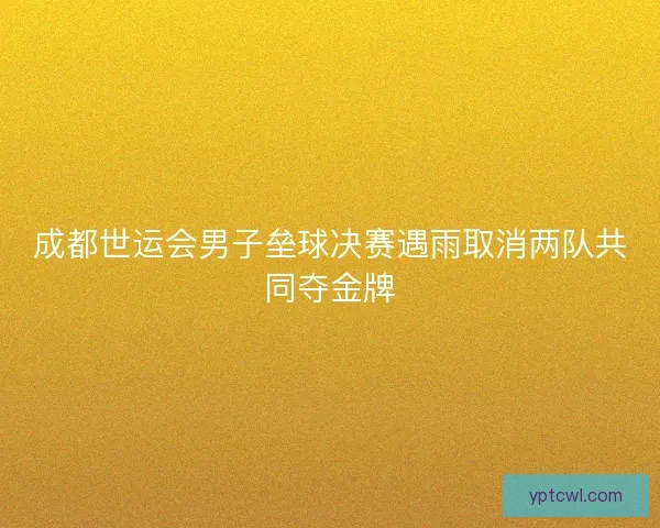 成都世运会男子垒球决赛遇雨取消两队共同夺金牌